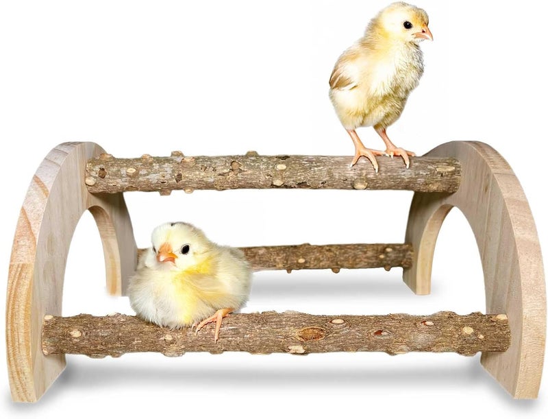 WORLEYX Chick Perch - Natural Wood Chick Roosting Bar for Brooder, Baby Chicken Supplies （2 Pack） - Image 1