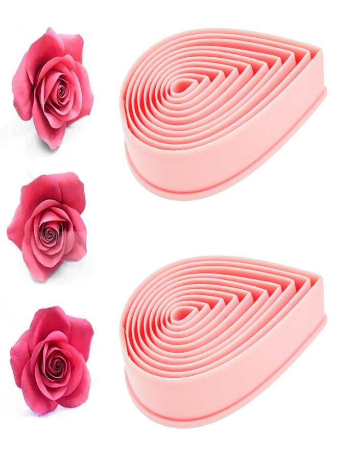 Capiant 20 PCS Rose Petal Water Drop Cookie Cutters Polymer Clay Cutters Raindrop Cookie Cutter Flower Petal Fondant Teardrop Shaped Mold Baking Tools for Wedding, Birthday Cake Decorating - Image 1