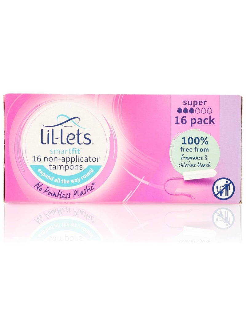 Lil-Lets Non-Applicator Super Tampons 16 piece - Image 1