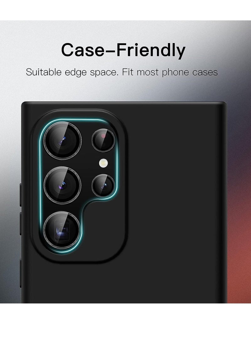 vesus Camera Lens Protector for Samsung Galaxy S23 Ultra 5G 6.8-Inch, 9H Tempered Glass Metal Individual Ring Cover, Easy Installation Tray, HD Clear, Set of 5 (Phantom Black) - Image 5