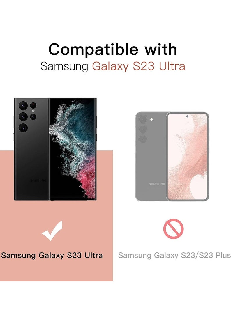 vesus Camera Lens Protector for Samsung Galaxy S23 Ultra 5G 6.8-Inch, 9H Tempered Glass Metal Individual Ring Cover, Easy Installation Tray, HD Clear, Set of 5 (Phantom Black) - Image 2