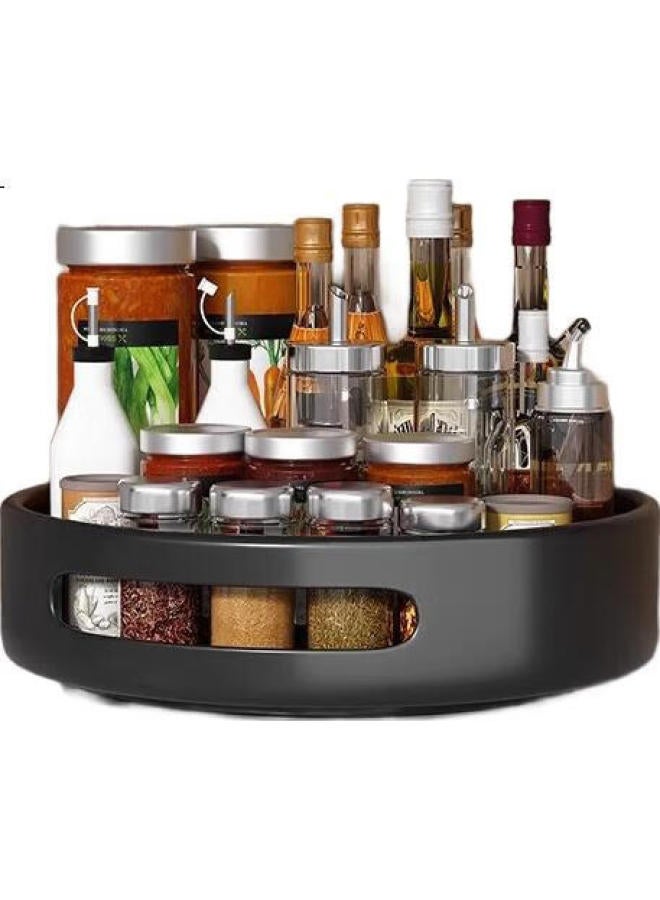 PAKCHOICE Rotating Condiment Storage Rack, Kitchen Sauce And Seasoning Bottle Organizer, Rotatable Single-Layer Large Size - Image 1