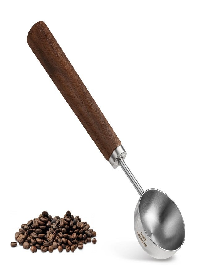 Tweruna Vintage Coffee Measuring Spoon, Stainless Steel Coffee Scoop with Walnut Handle, 1 Tablespoon 15ml for Ground CoffeeBeans, Tea, and More - Image 1