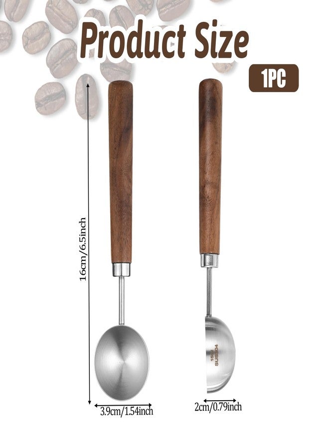 Tweruna Vintage Coffee Measuring Spoon, Stainless Steel Coffee Scoop with Walnut Handle, 1 Tablespoon 15ml for Ground CoffeeBeans, Tea, and More - Image 2