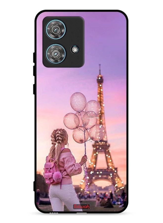 Tolwak Motorola Edge 40 Neo 5G Protective Case Cover Girl Holding Balloons - Image 1