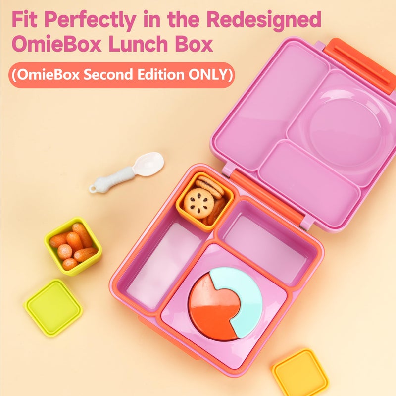 LUVCOSY Silicone Dips Containers Compatible with OmieBox, 2 Pack Salad Dressing Container To Go for Most Bento Lunch Box, Small Snack Condiment Container with Lids for kids - Image 3