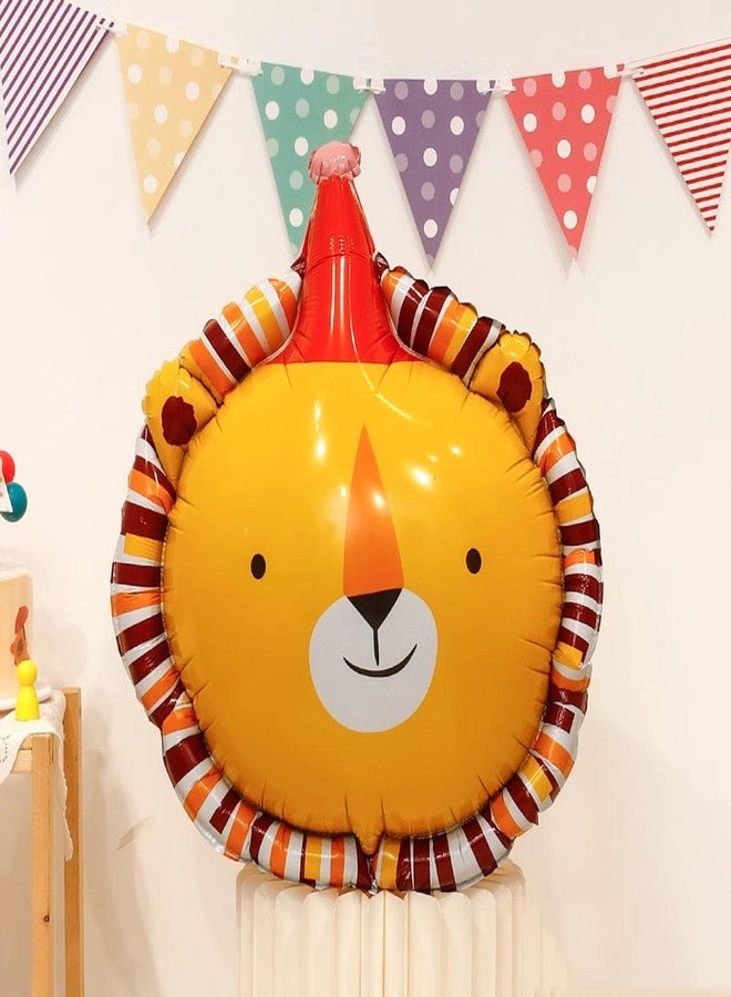 CSTYWC 4PCS Animal Head Foil Balloon Set Lion Bear Monkey Cat Mylar Balloons for Birthday Party Decorations - Image 3