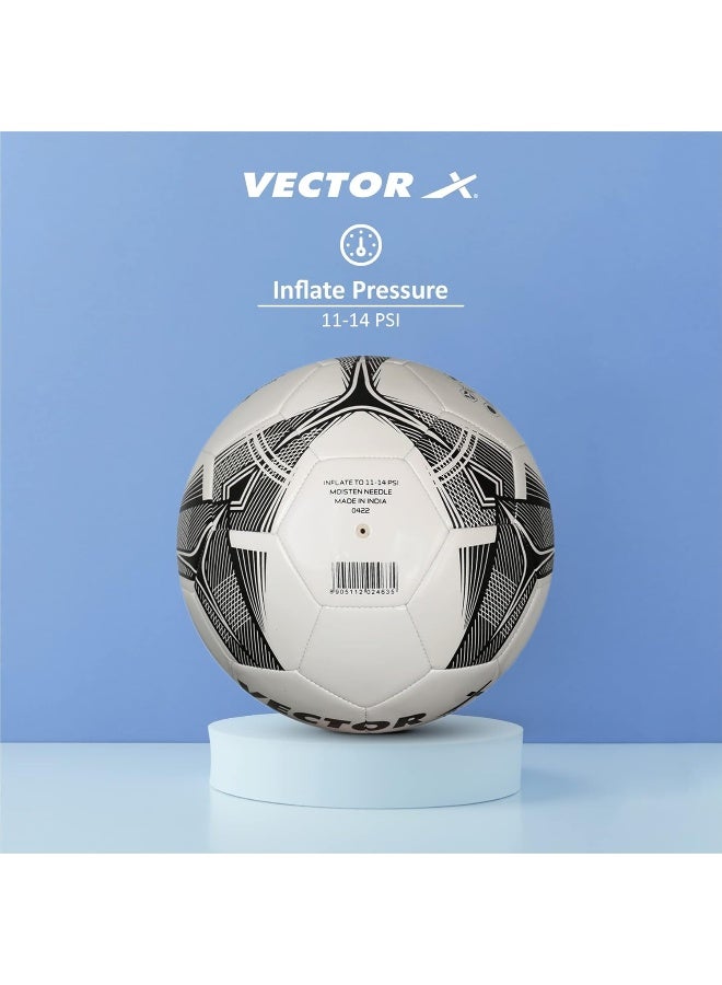 Vector X Venus Football Soccer Ball for Training & Match Play | Size 5 | White/Black - Image 4