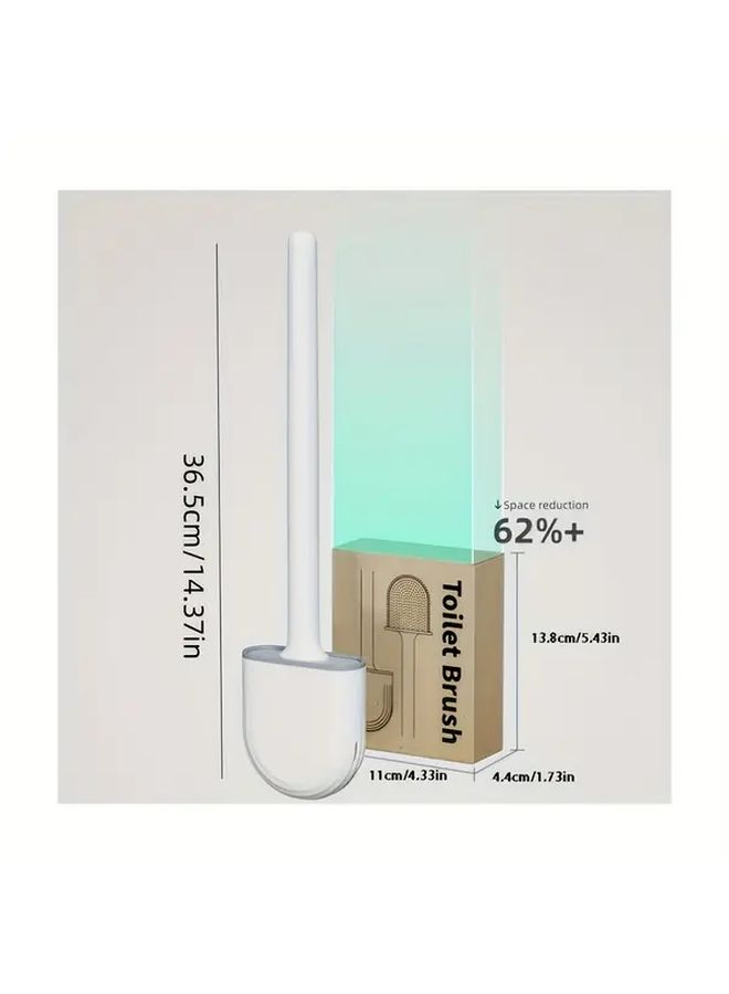 Ergonomic White Toilet Brush with Silicone Bristles Detachable Handle for 360 Degree Cleaning and Space Saving Storage - Image 3