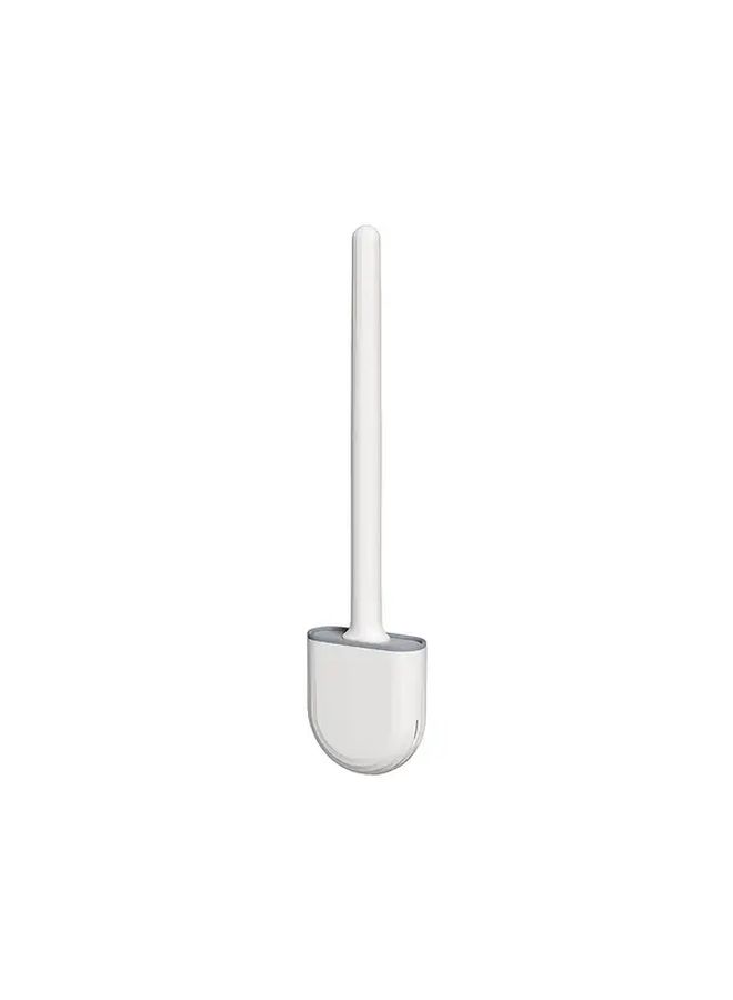 Ergonomic White Toilet Brush with Silicone Bristles Detachable Handle for 360 Degree Cleaning and Space Saving Storage - Image 4
