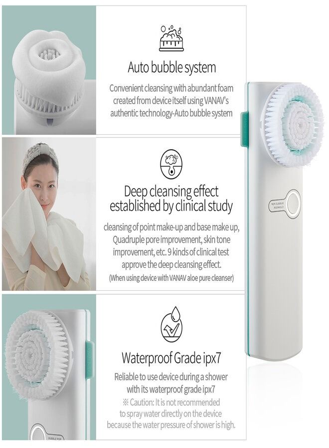 Vanav Bubble Pop Cleanser Deep Facial Cleansing Brush Best Face Scrubber - Image 5