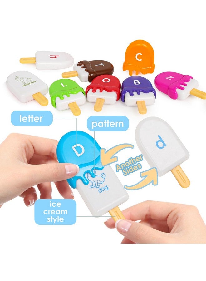 kizh ألعاب تعلم الأبجدية كيزه مطابقة الحروف ABC لعبة المهارات الحركية الدقيقة ألعاب الآيس كريم ذات الجانبين أنشطة التعلم لرياض الأطفال مونتيسوري للأطفال من عمر 2 3 4 5 - Image 3