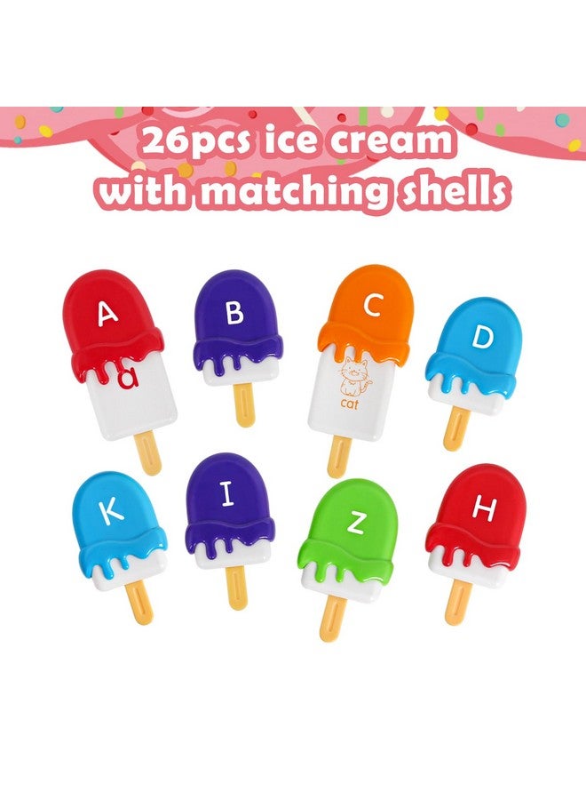 kizh ألعاب تعلم الأبجدية كيزه مطابقة الحروف ABC لعبة المهارات الحركية الدقيقة ألعاب الآيس كريم ذات الجانبين أنشطة التعلم لرياض الأطفال مونتيسوري للأطفال من عمر 2 3 4 5 - Image 5