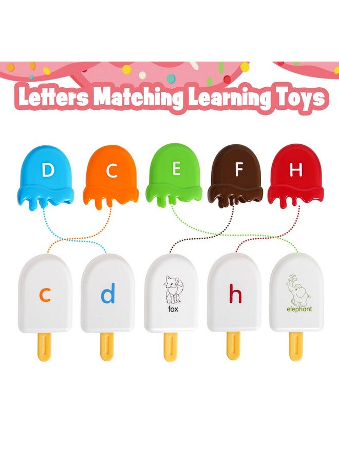 kizh ألعاب تعلم الأبجدية كيزه مطابقة الحروف ABC لعبة المهارات الحركية الدقيقة ألعاب الآيس كريم ذات الجانبين أنشطة التعلم لرياض الأطفال مونتيسوري للأطفال من عمر 2 3 4 5 - Image 4