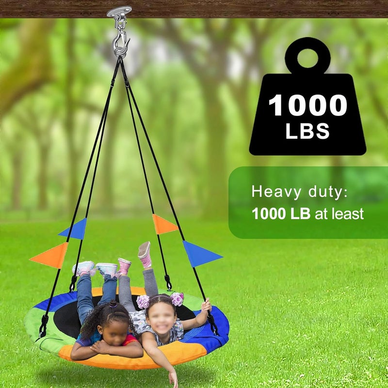 BeneLabel حامل أرجوحة السقف مع خطاف دوار 360° سعة 1000 رطل معدات الأرجوحة من الفولاذ المقاوم للصدأ لتركيب أرجوحة معلقة، حرير جوي، أرجوحة، أرجوحة شرفة، حقيبة ثقيلة - Image 3