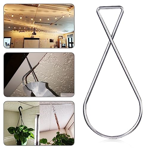 CDBOVID SS304 Ceiling Hooks 50 Pack - Rustproof Drop Ceiling Clips for Hanging Decor/Lights/Plants - Easy Install Grid Hooks for Home/Office/Wedding/Classroom - 10lb Capacity No Damage Hangers - Image 4