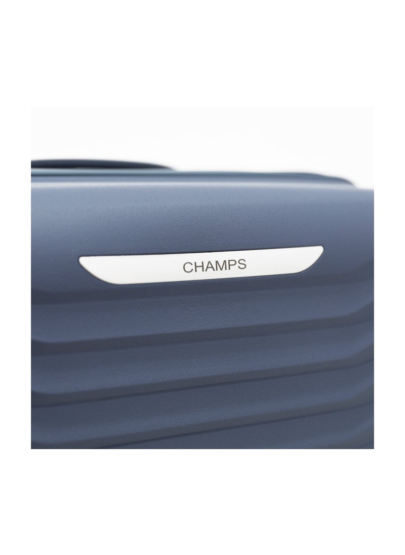 CHAMPS - مجموعة حقائب سفر صلبة غير قابلة للكسر من مادة البولي بروبيلين مع 8 عجلات، مجموعة من 3 قطع من مادة البولي بروبيلين متعددة الطبقات، مقاس 20 و24 و28 بوصة (أزرق) - Image 1