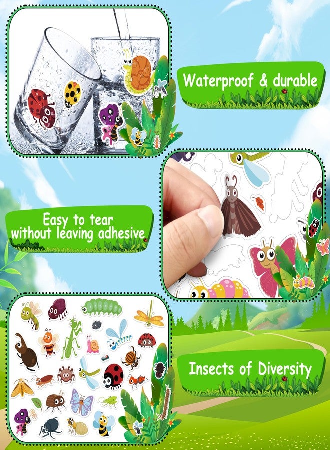 LINAYE 24 Sheets Cute Bug Stickers for Kids, 960 Counts Cute Insect Stickers for Scrapbooking,Water Bottles,Envelopes,Laptop Lovely Insect Stickers for Classroom Boys Girls - Image 4