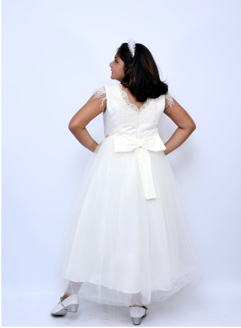 D'Daniela Feathered Tulle Dress - Image 3