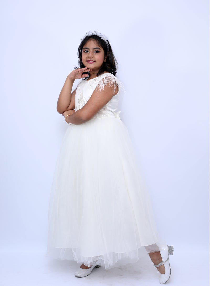 D'Daniela Feathered Tulle Dress - Image 2