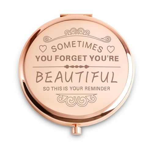 QUSTGO Personalized Gift for Women Girls Her, Custom Gifts for Adult Teen, Inspirational Compact Mirror for Birthday, Graduation, Mothers Day, Basket Stuffers - Image 1