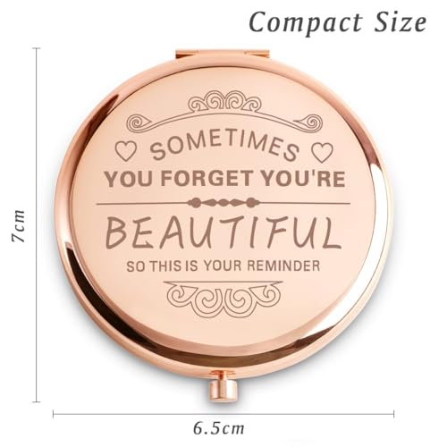QUSTGO Personalized Gift for Women Girls Her, Custom Gifts for Adult Teen, Inspirational Compact Mirror for Birthday, Graduation, Mothers Day, Basket Stuffers - Image 2