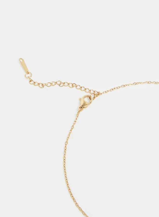 Styli  Gold Knot and Pearl Pendant Necklace for Women | Best Price UAE