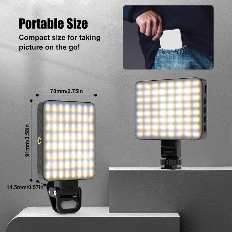 Diyife Selfie Ring Light, [360° Rotation] Rechargeable 1000mAh Selfie Light for Phone, 60 LED 10 Level Brightness Portable Phone Clip on Light for Laptop, Makeup, Vlog, TikTok, Video Recording - Image 3
