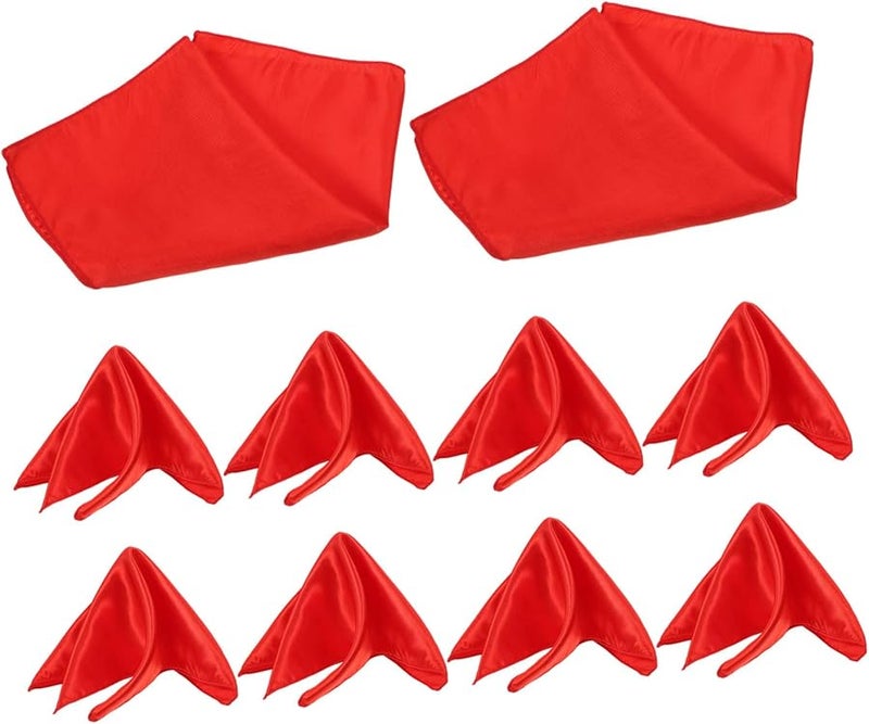 10 قطعة من مناديل العشاء المربعة المصنوعة من البوليستر، مفرش طاولة ماص لتزيين حفلات الزفاف وعيد الميلاد - Image 2