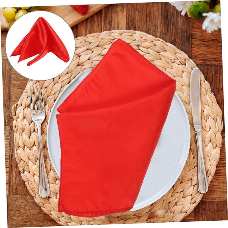 10 قطعة من مناديل العشاء المربعة المصنوعة من البوليستر، مفرش طاولة ماص لتزيين حفلات الزفاف وعيد الميلاد - Image 5