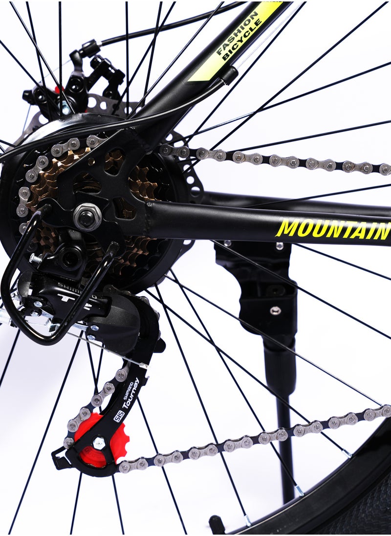MOUNTAIN GEAR 21 Speed Explorer MTB Road Bike | 26 inch Spoke Wheel Bicycle | Disk Brakes | Shock Absorbing Front Fork | Shimano Shifters | High Carbon Steel | MTB Seat  - Image 5