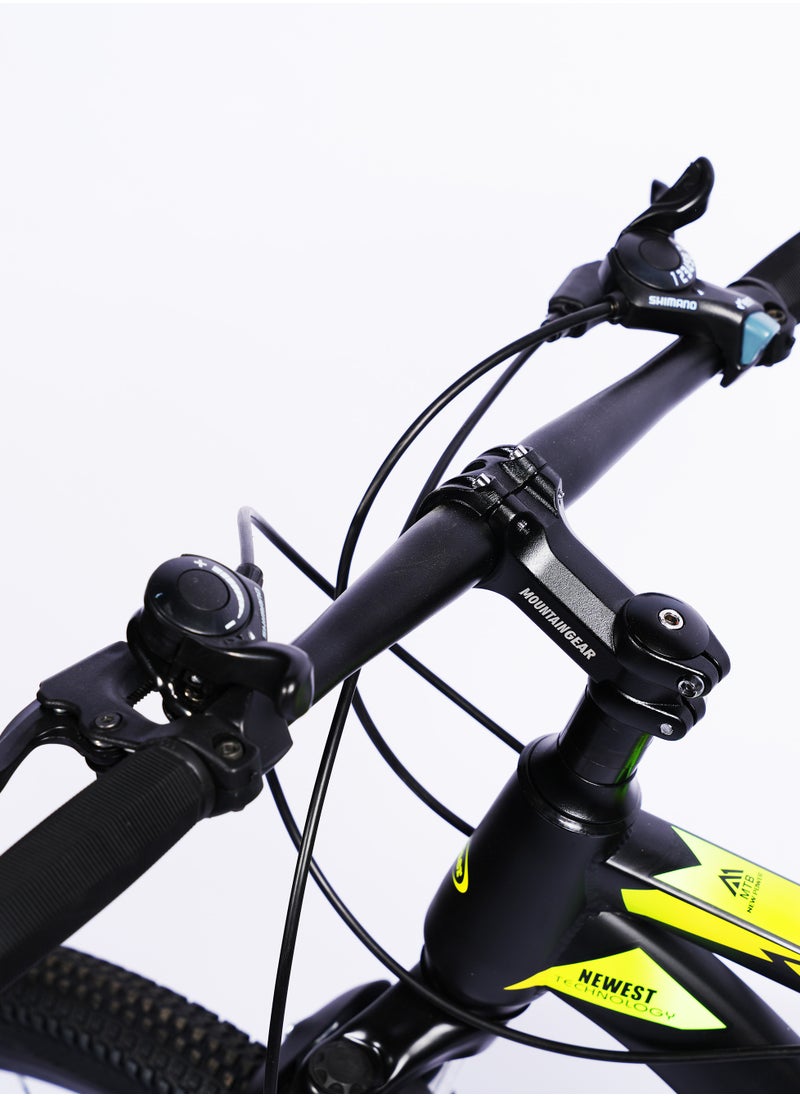 MOUNTAIN GEAR 21 Speed Explorer MTB Road Bike | 26 inch Spoke Wheel Bicycle | Disk Brakes | Shock Absorbing Front Fork | Shimano Shifters | High Carbon Steel | MTB Seat  - Image 3