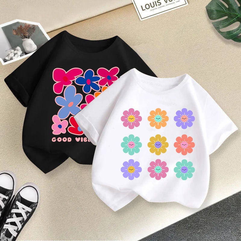 Girls' Short-Sleeved T-Shirt Cotton 2026 New Style Children'S Cartoon Print Half-Sleeve Girls' Korean Style Trendy Children'S Clothing - Image 3