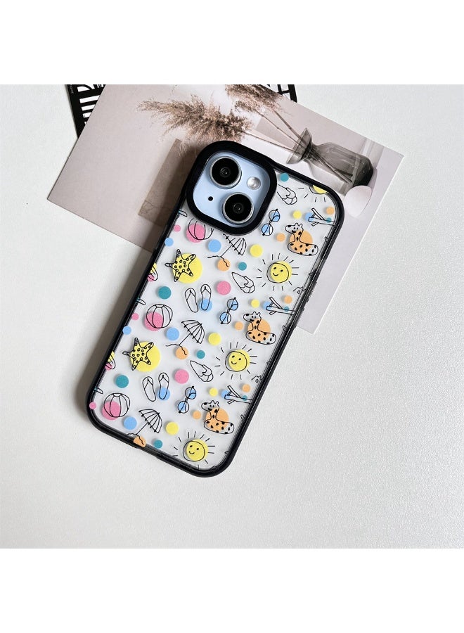 NIBEMINENT Beach By The Sea In Summer Protective TPU Case Cover For iPhone 14 Pro Clear - Image 2