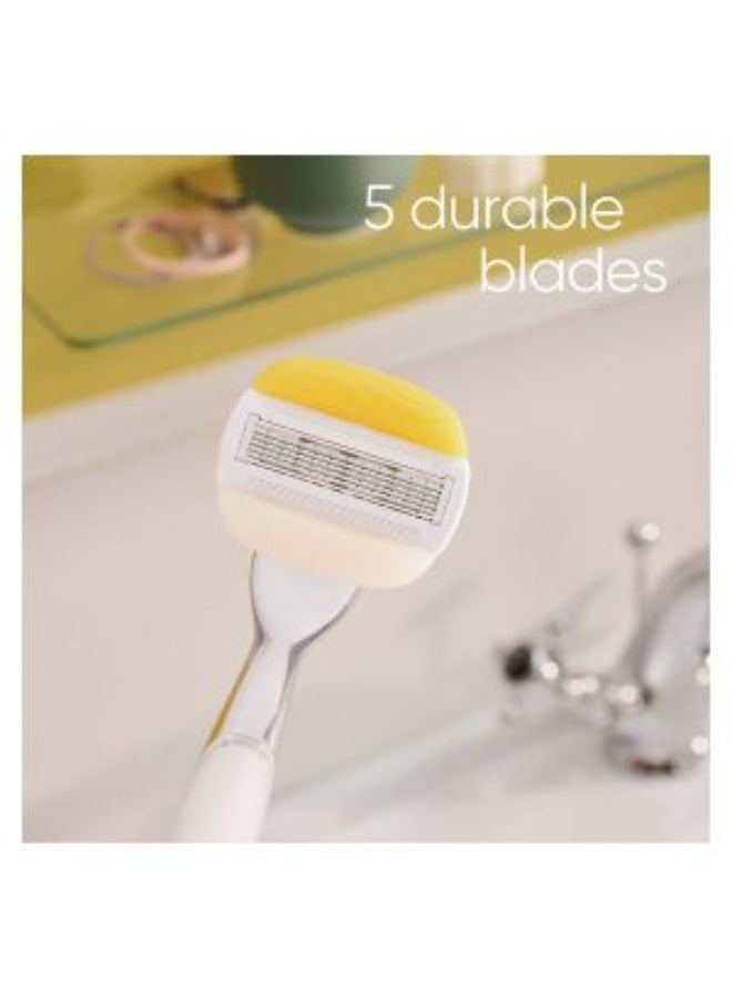 Gillette Venus Comfort Glide CoconutW/Olay Razor 5 Bladed + 2 Count Blades Refill - Image 2