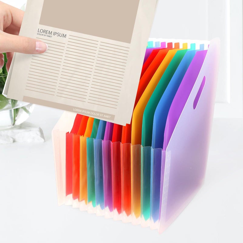 Large Capacity Expandable A4 Accordion File Folder Standing Document Holder Office School - Image 5