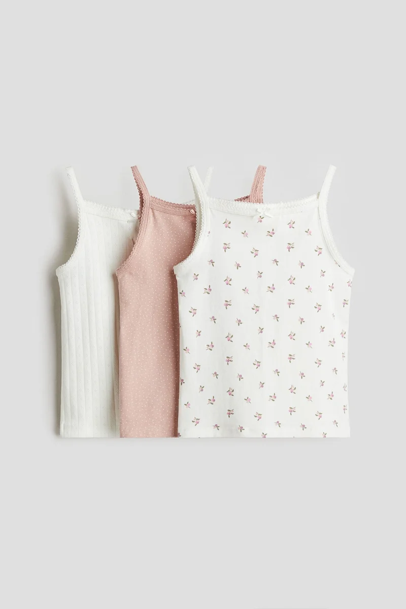 اتش اند ام بلوزة بحمالات كتف من القطن - عبوة من 3 قطع