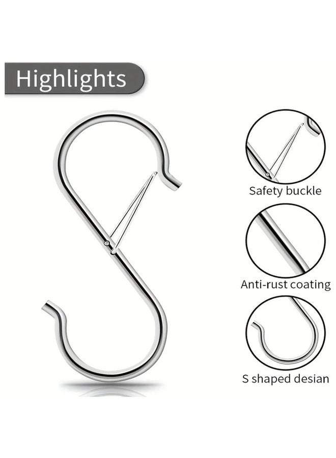 20pcs S Hooks Heavy Duty Metal Safety Buckle Design Multipurpose Hanging Storage - Image 4
