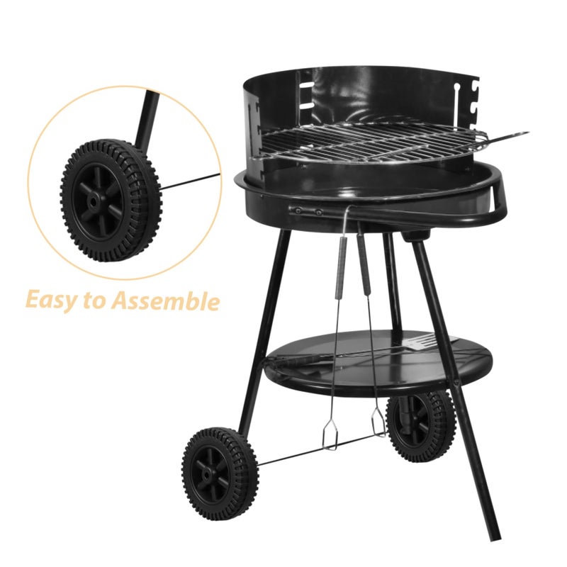Heat Resistant Bbq Grill Wheels Replacement Kit 2Pcs Black Lightweight Easy Install - Image 4