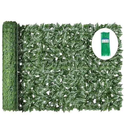 KASZOO Artificial Ivy Privacy Fence Screen, 120x40in Artificial Faux Privacy Fence Artificial Hedge Fence Panel Balcony Privacy Screen Decoration for Patio, Balcony, Wall, Backyard Indoor Outdoor - Image 1