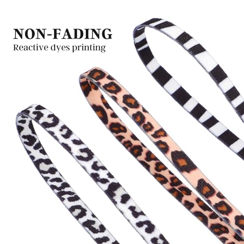 Amosfun 3 Pairs Animal Print Shoelaces - Leopard, Cow, Zebra - Elastic Shoe Laces - Polyester Flat Shoelaces for Sneakers & Boots - Image 5