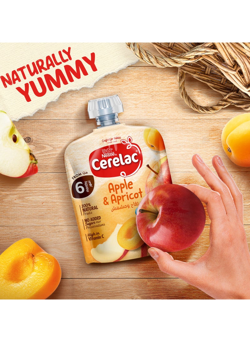 Cerelac Fruits Puree Pouch In Apple And Apricot 16 x 90g - Image 2