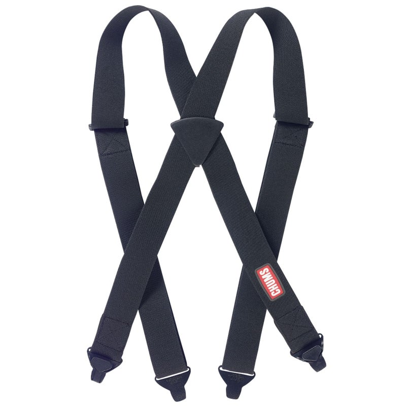 Chums Ski Suspenders for Men & Women - Heavy Duty Support Adjustable Elastic Mens Suspenders w/ Pant Clips that Won't Tear - For Skiing, Snowboarding, Winter Sports & More -One Size Fits Most (Black) - Image 1