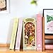 Rowood Book Nook Kits for Adults3D Wooden Puzzle BookendBookshelf Decor Insert AlleyDIY Miniature Booknook Model Craft Kits for AdultsGifts with LED on Birthday ChristmasFalling Sakura - Image 4