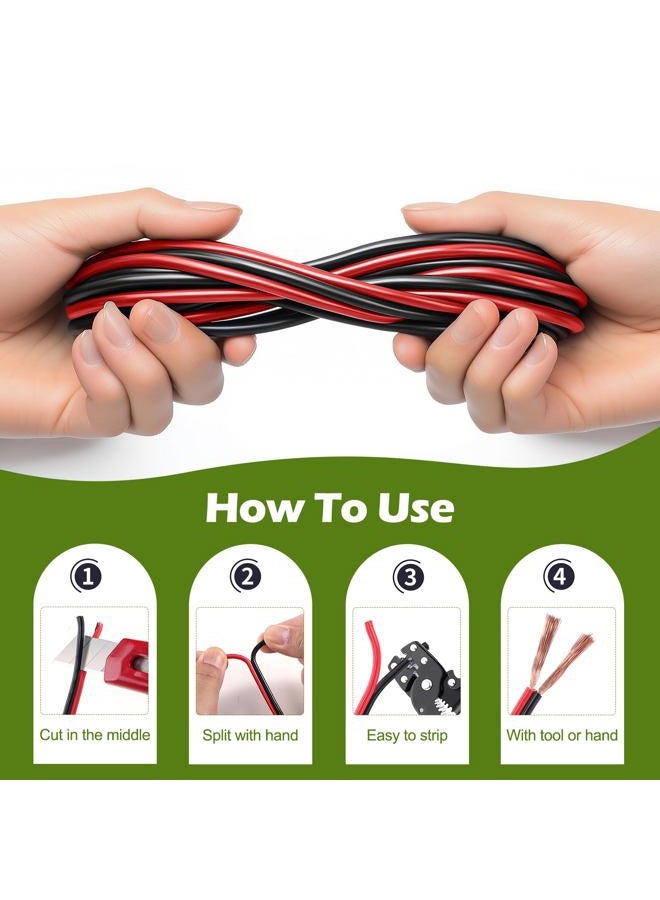 TYUMEN 100FT 20 Gauge 2pin 2 Color Red Black Cable Hookup Electrical Wire LED Strips Extension Wire, 20AWG OFC 12V/24V DC Extension Cable Wire Cord for Led Strips Single Color 3528 5050 - Image 3