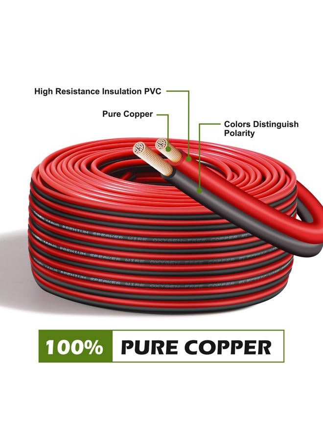 TYUMEN 100FT 20 Gauge 2pin 2 Color Red Black Cable Hookup Electrical Wire LED Strips Extension Wire, 20AWG OFC 12V/24V DC Extension Cable Wire Cord for Led Strips Single Color 3528 5050 - Image 2