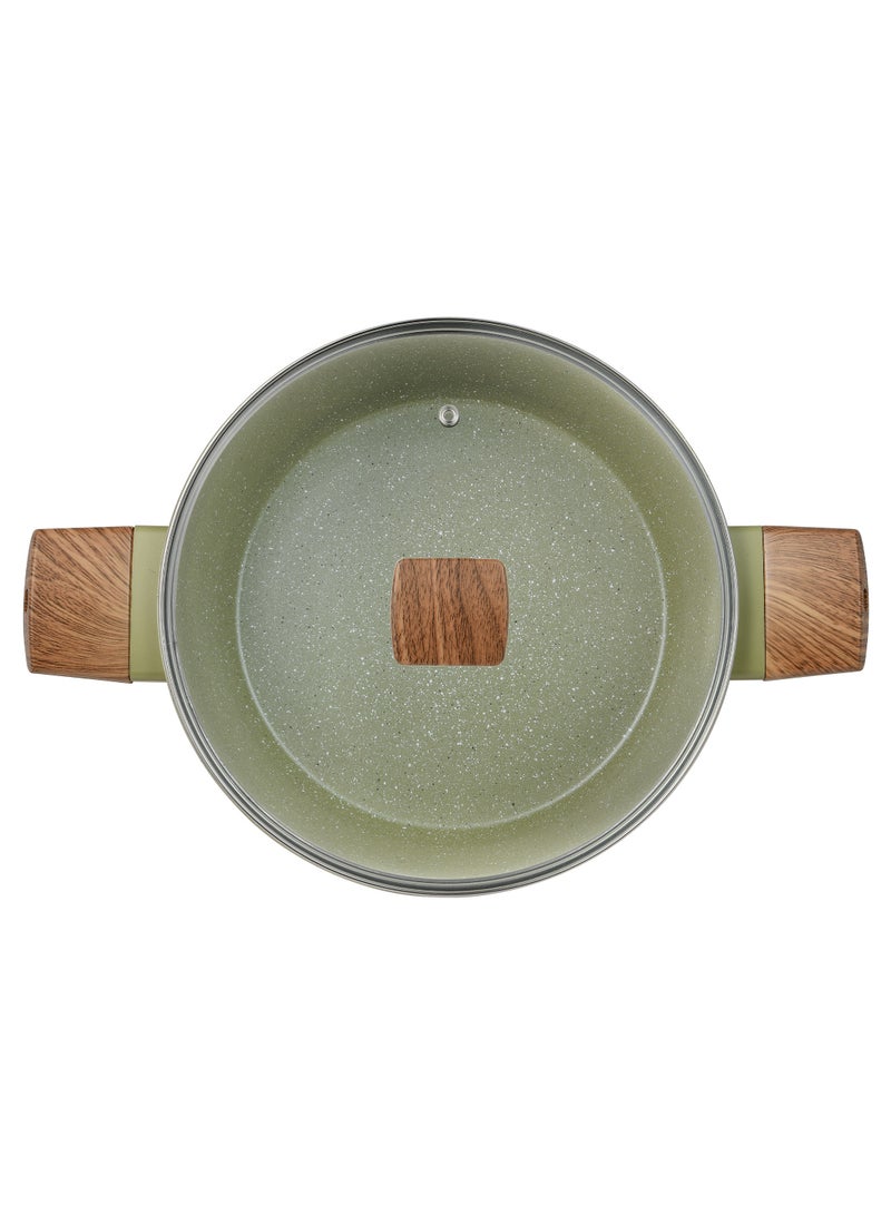 BERGNER ACADIA FORGED ALUMINUM  CASSEROLE W LID 30CM WITH  INDUCTION BOTTOM, GREEN COLOR, BG56245GR  - Image 3