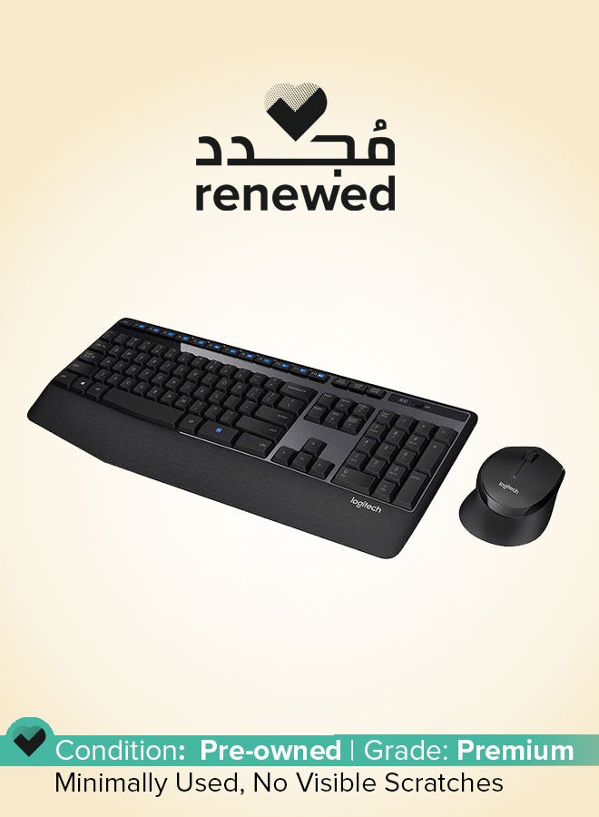 Logitech Renewed - MK345 Wireless Combo Full-Sized Keyboard And Comfortable Right-Handed Mouse Black - Image 1