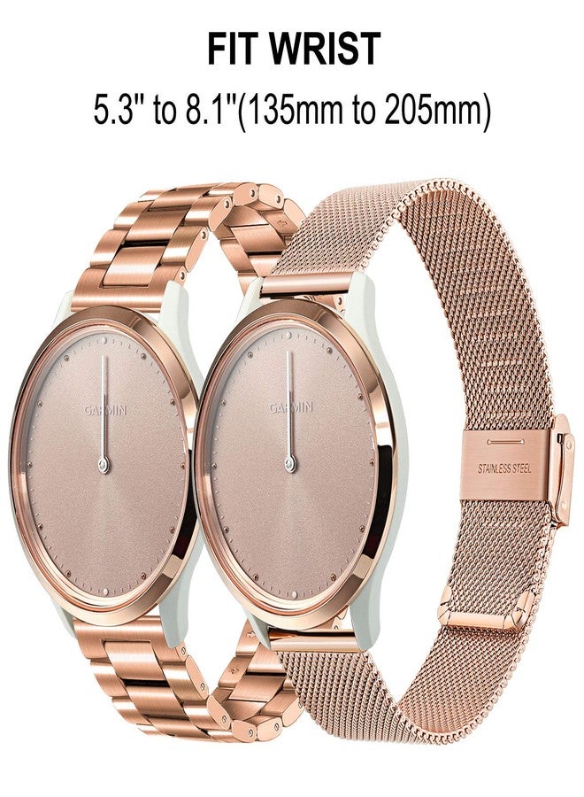 TRUMiRR Band Sets for Garmin Vivomove HR/Vivoactive 6 5 3, 20mm Metal Watchband + Mesh Strap for Forerunner 570 42mm 645 245 Music/Venu Sq 2 / Vivomove 3 / Luxe/Style/Trend - Image 2