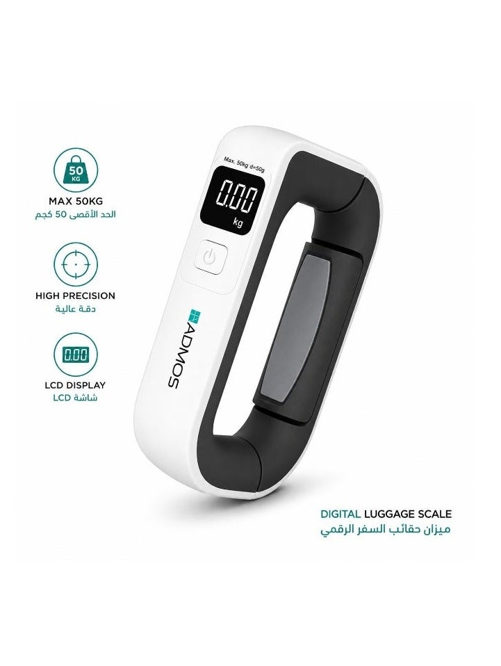 ADMOS 50kg Digital Luggage Scale – Accurate Portable Hanging Scale for Travel, Suitcase Weighing Tool with Backlit Display - Image 1